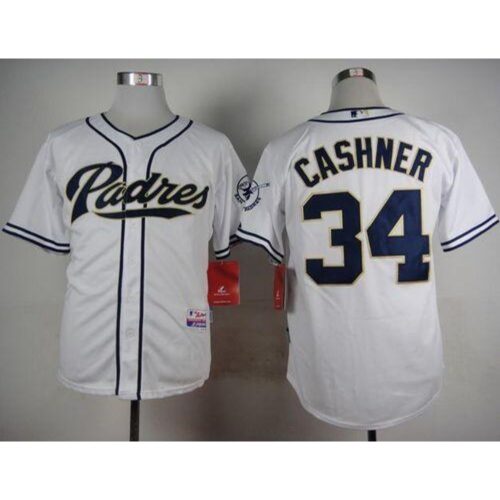 68637ce6b6467_1 Padres #34 Andrew Cashner White Cool Base Stitched MLB Jersey