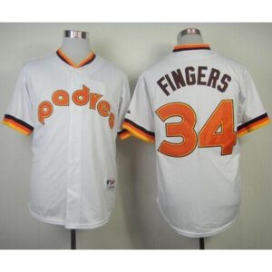 68637cedc1b0c_1 Padres #34 Rollie Fingers White 1984 Turn Back The Clock Stitched MLB Jersey