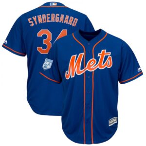 68637d084e98b_1 Men's New York Mets #34 Noah Syndergaard Blue 2019 Spring Training Cool Base Stitched MLB Jersey
