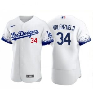 68637d4718b2d_1 Men's Los Angeles Dodgers #34 Toro Valenzuela 2021 White City Connect Flex Base Stitched Baseball Jersey
