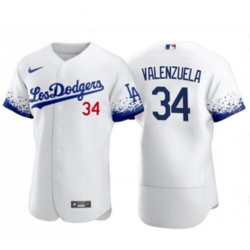 68637d4718b2d_1 Men's Los Angeles Dodgers #34 Toro Valenzuela 2021 White City Connect Flex Base Stitched Baseball Jersey