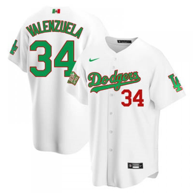 68637d4a5a14b_1 Men's Los Angeles Dodgers #34 Toro Valenzuela White Green Mexico 2020 World Series Stitched Jersey