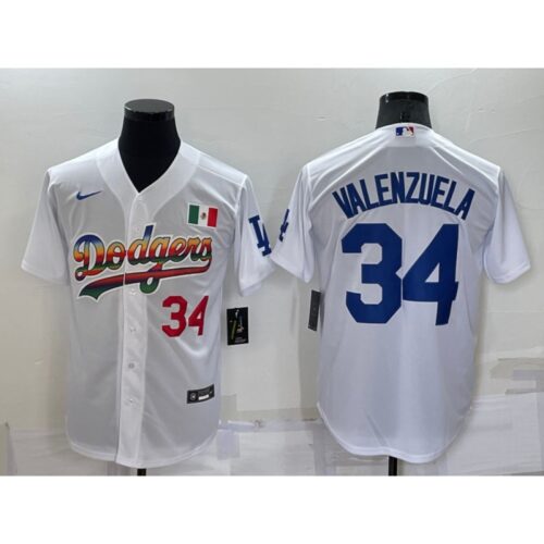 68637d4dd722e_1 Men's Los Angeles Dodgers #34 Toro Valenzuela White Cool Base Stitched Baseball Jersey