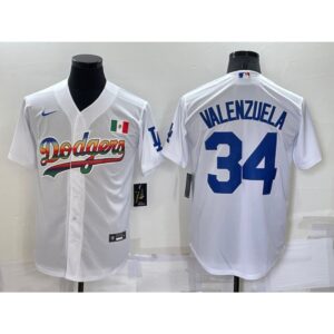 68637d5461e0d_1 Men's Los Angeles Dodgers #34 Toro Valenzuela White Cool Base Stitched Baseball Jersey