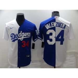 68637d6864ecc_1 Men's Los Angeles Dodgers #34 Toro Valenzuela White/Blue Split Cool Base Stitched Baseball Jersey