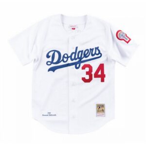 68637d6bc338f_1 Men's Los Angeles Dodgers #34 Fernando Valenzuela White Stitched Baseball Jersey