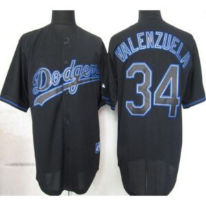 68637d79238a6_1 Dodgers #34 Fernando Valenzuela Black Fashion Stitched MLB Jersey