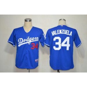 68637d7f90457_1 Dodgers #34 Fernando Valenzuela Blue Cool Base Stitched MLB Jersey