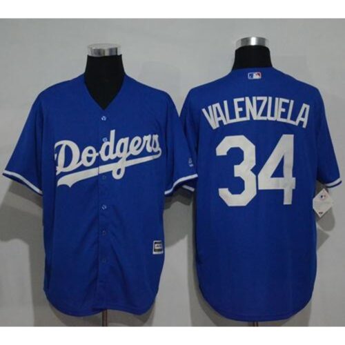 68637d82a9ff2_1 Dodgers #34 Fernando Valenzuela Blue New Cool Base Stitched MLB Jersey
