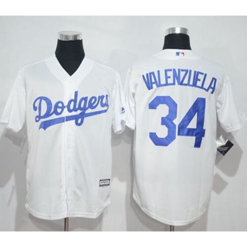 68637d98def20_1 Dodgers #34 Fernando Valenzuela White New Cool Base Stitched MLB Jersey