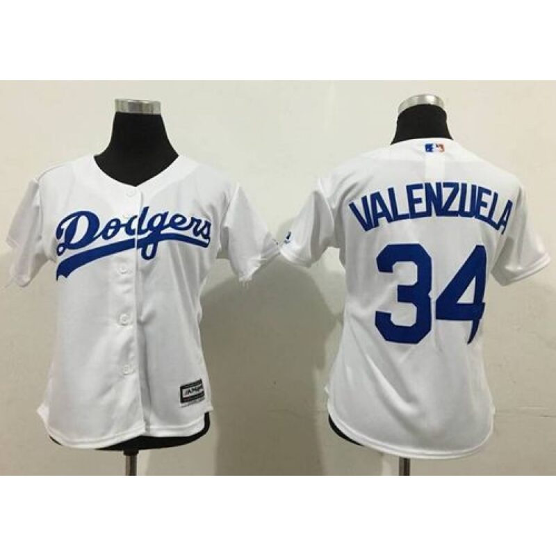 68637da95c126_1 Dodgers #34 Fernando Valenzuela White Lady Fashion Stitched MLB Jersey