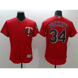 68637dc791be4_1 Twins #34 Kirby Puckett Red Flexbase Authentic Collection Stitched MLB Jersey