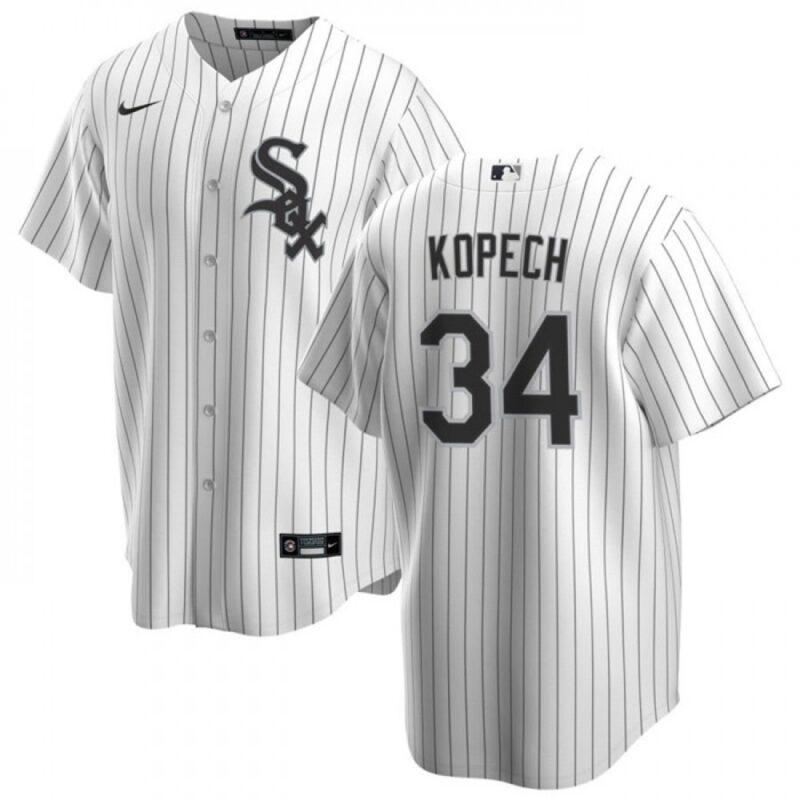 68637e7c632ae_1 Men's Chicago White Sox #34 Michael Kopech White Cool Base Stitched Jersey
