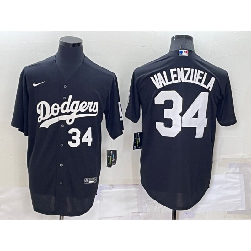 68637e903c969_1 Men's Los Angeles Dodgers #34 Toro Valenzuela Black Cool Base Stitched Baseball Jersey