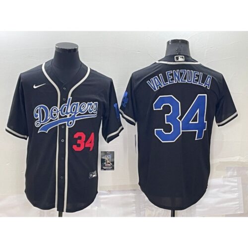 68637e9389aa6_1 Men's Los Angeles Dodgers #34 Toro Valenzuela Black Cool Base Stitched Baseball Jersey