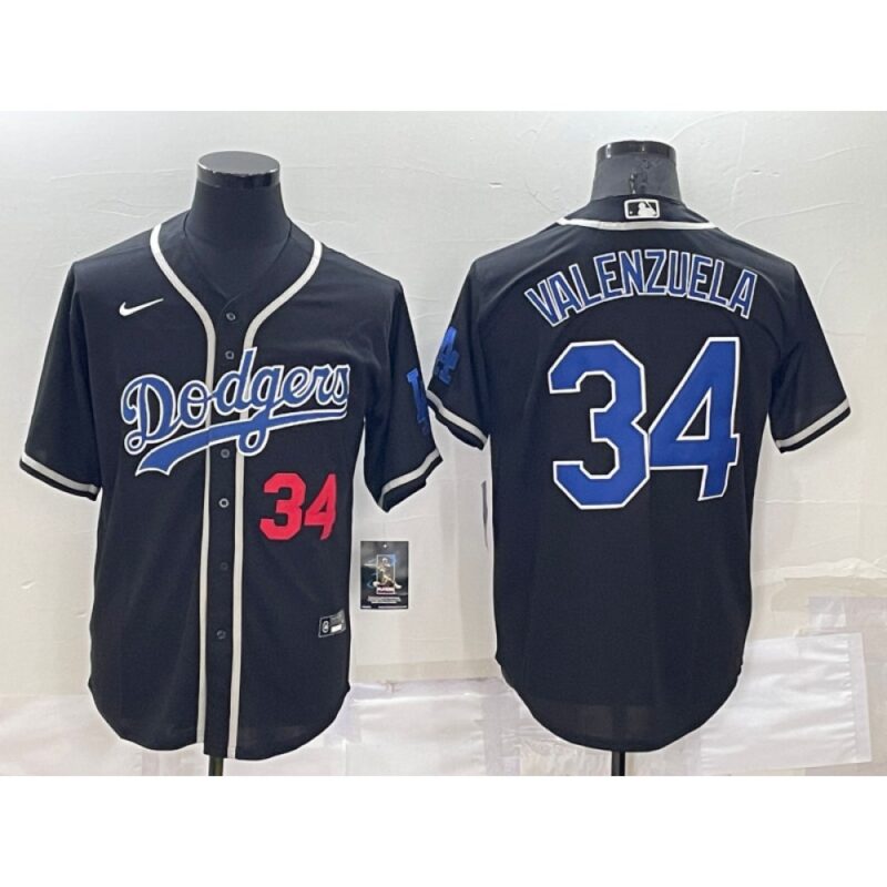 68637e9389aa6_1 Men's Los Angeles Dodgers #34 Toro Valenzuela Black Cool Base Stitched Baseball Jersey