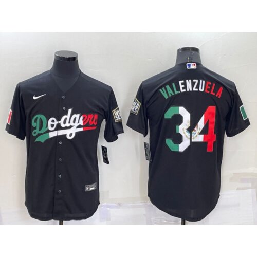 68637e9a3387a_1 Men's Los Angeles Dodgers #34 Toro Valenzuela Black Mexico Cool Base Stitched Baseball Jersey