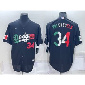 68637e9d96a10_1 Men's Los Angeles Dodgers #34 Toro Valenzuela Black Mexico Cool Base Stitched Baseball Jersey
