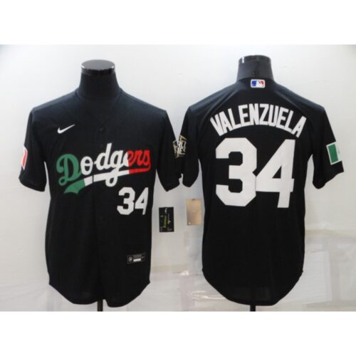68637ea0da1cc_1 Men's Los Angeles Dodgers #34 Toro Valenzuela Black Cool Base Stitched Baseball Jersey