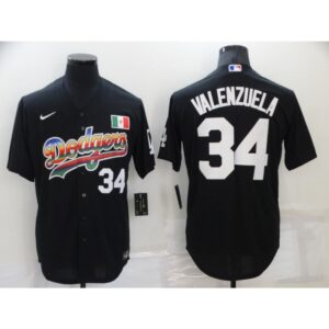 68637eae6a50e_1 Men's Los Angeles Dodgers #34 Toro Valenzuela Black Stitched Baseball Jersey