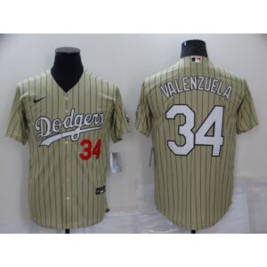 68637eb8a0639_1 Men's Los Angeles Dodgers #34 Toro Valenzuela Cream Cool Base Stitched Jersey