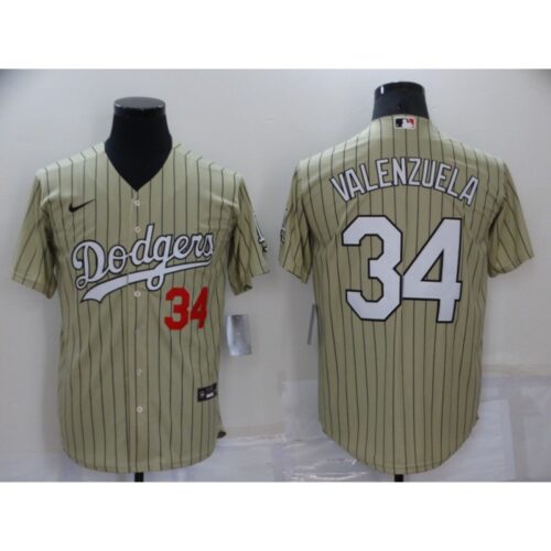 68637eb8a0639_1 Men's Los Angeles Dodgers #34 Toro Valenzuela Cream Cool Base Stitched Jersey