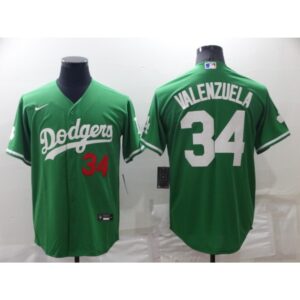 68637ebf2468b_1 Men's Los Angeles Dodgers #34 Toro Valenzuela Green Stitched Baseball Jersey