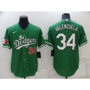 68637ec265f0b_1 Men's Los Angeles Dodgers #34 Toro Valenzuela Green Stitched Baseball Jersey