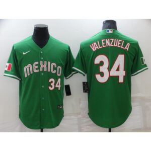 68637ec5a5e35_1 Men's Los Angeles Dodgers #34 Toro Valenzuela Green Mexico Stitched Baseball Jersey
