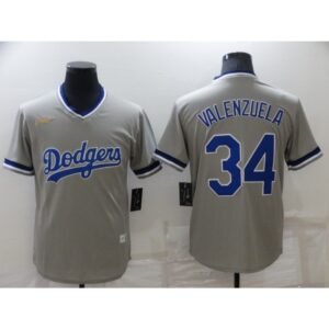 68637ecc57c64_1 Men's Los Angeles Dodgers #34 Toro Valenzuela Grey Stitched Baseball Jersey