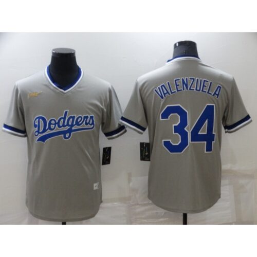 68637ecc57c64_1 Men's Los Angeles Dodgers #34 Toro Valenzuela Grey Stitched Baseball Jersey