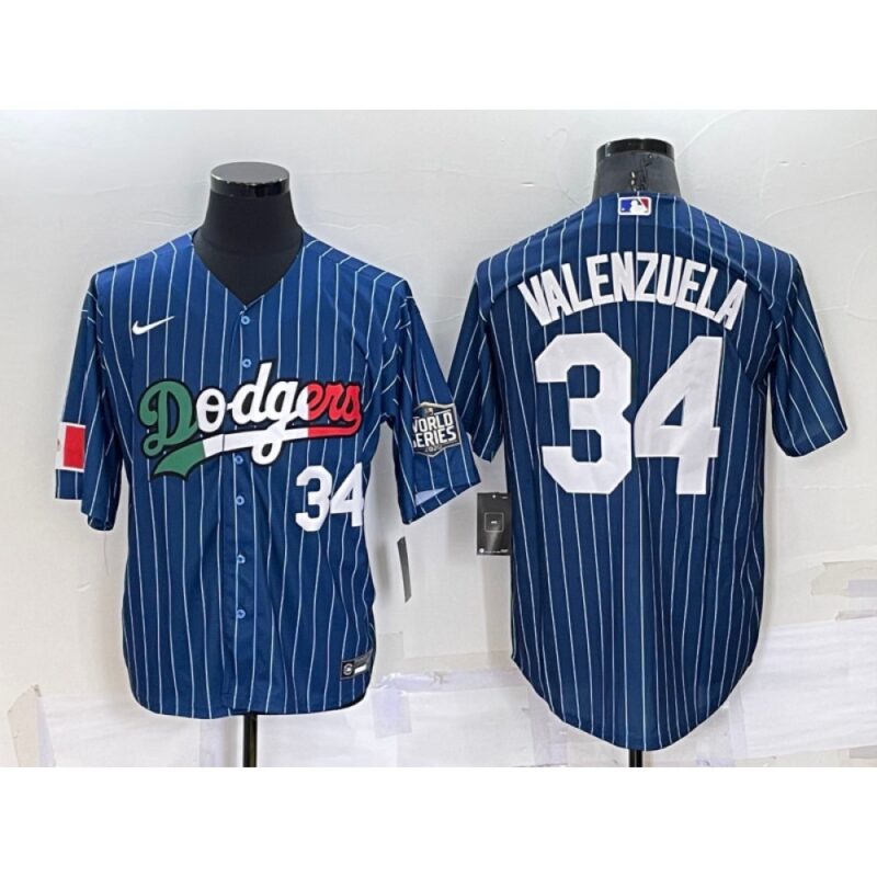 68637ed956992_1 Men's Los Angeles Dodgers #34 Toro Valenzuela Navy Mexico World Series Cool Base Stitched Baseball Jersey