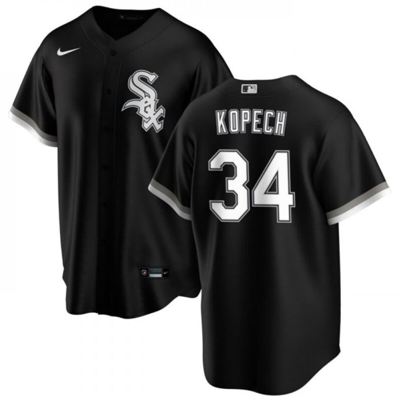 68637f8d55267_1 Men's Chicago White Sox #34 Michael Kopech Black Cool Base Stitched Jersey