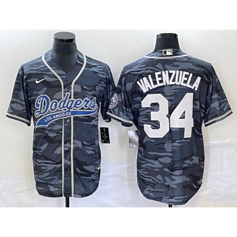 68637f959b339_1 Men's Los Angeles Dodgers #34 Toro Valenzuela Gray Camo Cool Base With Patch Stitched Baseball Jersey