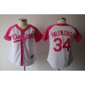68637f9c94a18_1 Women's Los Angeles Dodgers #34 Fernando Valenzuela White Splash Fashion Stitched MLB Jersey