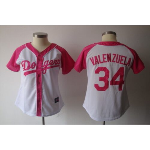 68637f9c94a18_1 Women's Los Angeles Dodgers #34 Fernando Valenzuela White Splash Fashion Stitched MLB Jersey