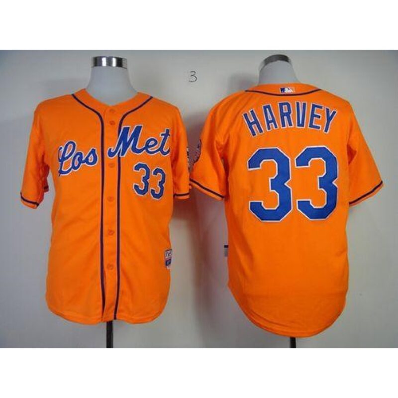 68637fe073929_1 Mets #33 Matt Harvey Orange Los Mets Cool Base Stitched MLB Jersey