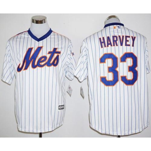 68637ff43c164_1 Mets #33 Matt Harvey White(Blue Strip) Cool Base Cooperstown 25TH Stitched MLB Jersey