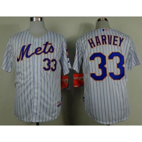 68637ff7a8385_1 Mets #33 Matt Harvey White(Blue Strip) Home Cool Base Stitched MLB Jersey