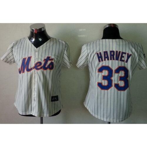 686380199958a_1 Mets #33 Matt Harvey Cream(Blue Strip) Women's Fashion Stitched MLB Jersey