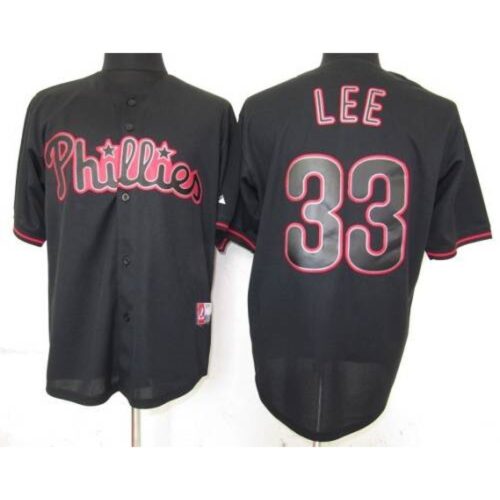 6863802db8a24_1 Phillies #33 Cliff Lee Black Fashion Stitched MLB Jersey