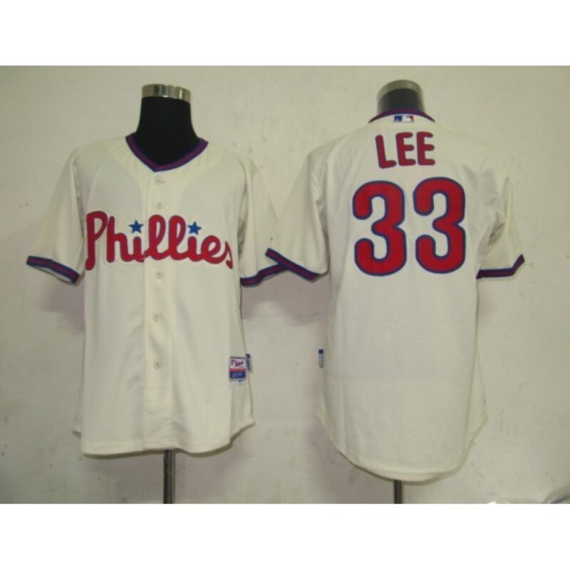 686380343de26_1 Phillies #33 Cliff Lee Cream Stitched MLB Jersey