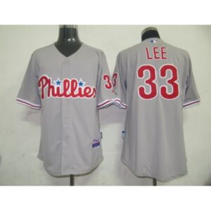 686380374d8c4_1 Phillies #33 Cliff Lee Grey Stitched MLB Jersey
