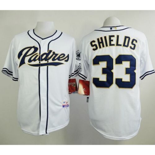 68638057b0ecf_1 Padres #33 James Shields White Cool Base Stitched MLB Jersey