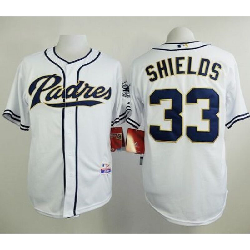 68638057b0ecf_1 Padres #33 James Shields White Cool Base Stitched MLB Jersey