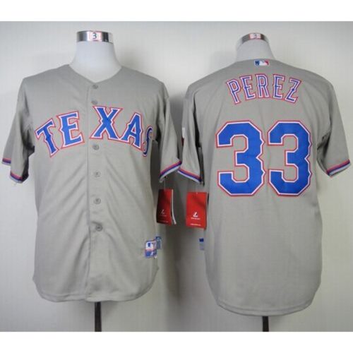 6863806788329_1 Rangers #33 Martin Perez Grey Cool Base Stitched MLB Jersey