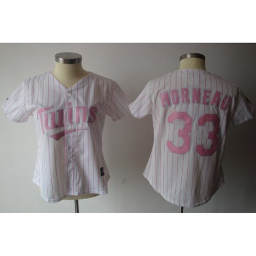 6863808d3d191_1 Twins #33 Justin Morneau White Pink Number Women's Fashion Stitched MLB Jersey