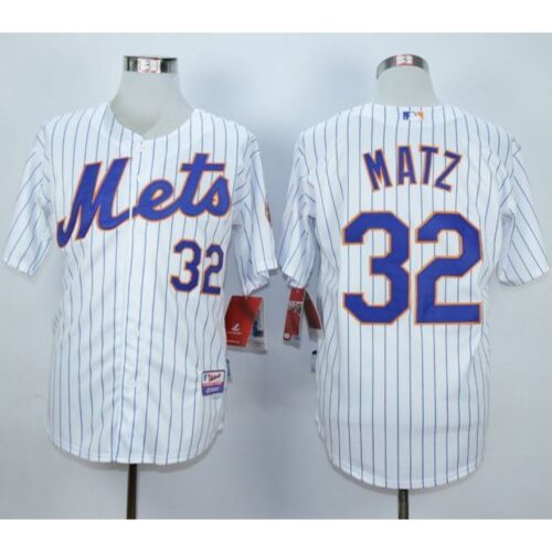 686380bec4b7f_1 Mets #32 Steven Matz White(Blue Strip) Home Cool Base Stitched MLB Jersey