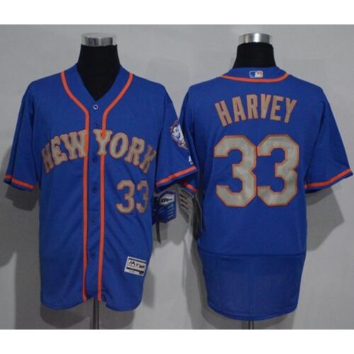 686380ddab679_1 Mets #33 Matt Harvey Blue(Grey NO.) Flexbase Authentic Collection Stitched MLB Jersey