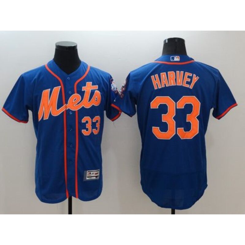 686380e11ef6d_1 Mets #33 Matt Harvey Blue Flexbase Authentic Collection Stitched MLB Jersey